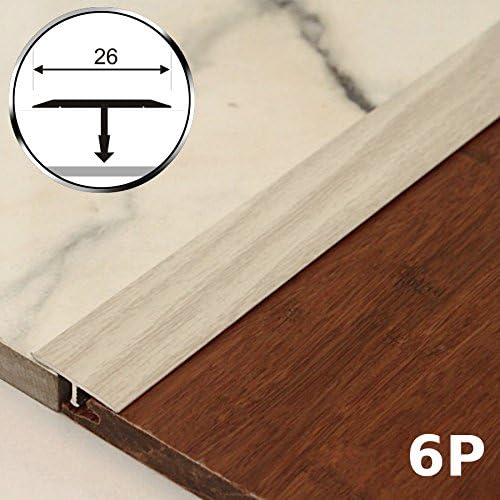 T-Strip Aluminium Woodlike Threshold T-Profile 26mm 125cm (6P - Oak)