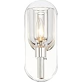 Alora Lighting Transitional 1-Light Wall/Vanity Sconce, 9 inch, Clear Crystal/Polished Nickel, Metal & Glass | Ideal for Bath