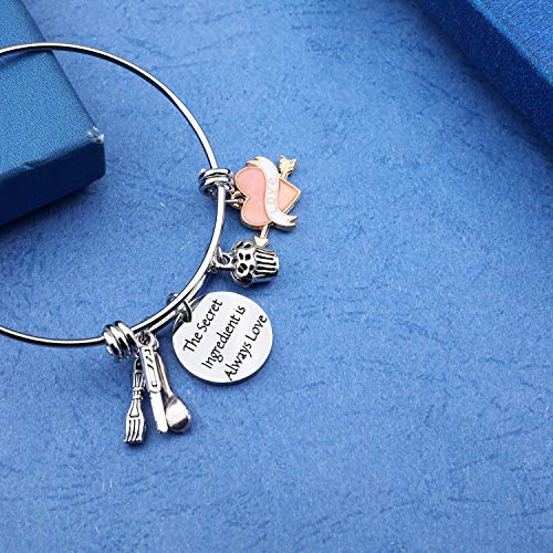 EIGSO Baker Bracelet Baker Chef Gift Inspirational Gifts for Baker Pastry Chef Culinary Students The Secret Ingredient is Always Love Fabulous Baker Baking Bracelet(Secret Love-BR) - Thumbnail 7