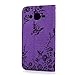 Galaxy J3 Case, Galaxy Express Prime Case, Amp Prime Case, YOKIRIN Luxury 3D Handmade Bling Crystal Rhinestone Embossed Butterfly PU Leather Folio Flip Stand Credit Card ID Holders Wallet Cover