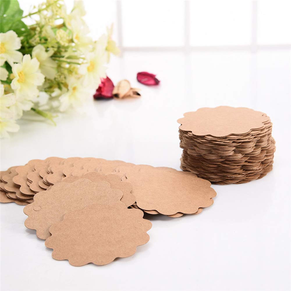 Fliyeong 100 Pcs Kraft Paper s Diy s Brown Round Toothed Label For Baked Goods And Diy Arts And Crafts Decorationsi ˆ5 2cmi Arts Crafts Home Kitchen Picityhighpark Pgd Vn