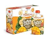Happy Tot Organic Stage 4 Super Smart Organic Toddler Food Bananas/Mangos/Spinach Plus Coconut, 4 Ounce Pouch (Pack of 16) (Packaging May Vary)