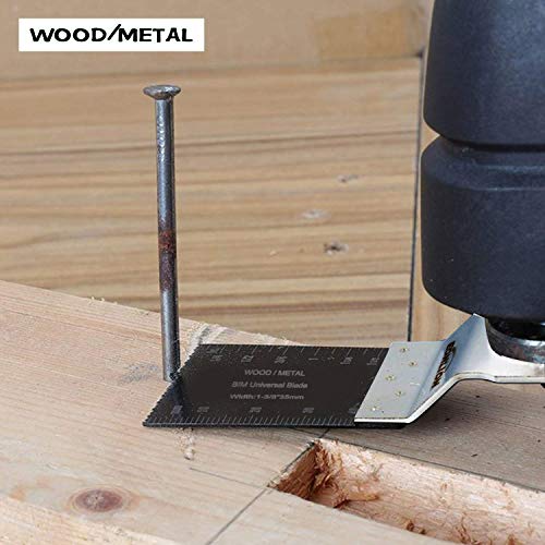 EONLION 50 Metal Wood Universal Oscillating Multitool Quick Release Saw Blades Kit Fein Multimaster Porter Cable Black&Decker Bosch Dremel Craftsman Ridgid Ryobi Milwaukee Dewalt Rockwell 20 for Metal - Thumbnail 6