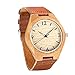 Tamlee Casual Wooden Watches for Men with Genuine Leather Lumination Hands
