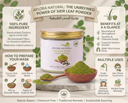 Pure Sidr Leaf Powder for Hair, 150gm, 100% Natural Herbal Hair Care, Strengthens Roots, Reduces Hair Fall, Promotes Healthy Scalp & Shine, Chemical-Free, Fine Powder, All Hair Types