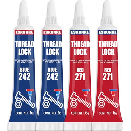 4 Pack Thread Locker Blue 242 And Red Threadlocker 271, Nuts & Bolts