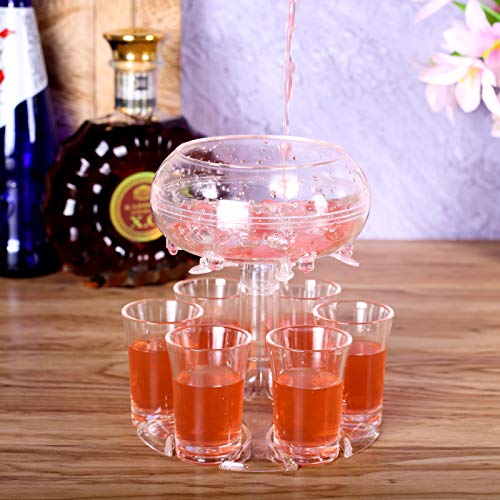 6 Schnapsglas-Spender und Halter, Spender zum Befüllen von Flüssigkeiten mit 6 Stück 34 ml Acrylbecher für Bar-Shot… – Bild 2