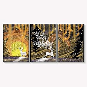 Framed Canvas Wall Art for Living Room, Bedroom Abstract Landscape Dream Place Canvas Prints for Home Decoration Ready to Hanging - 16"x24"x3 Panels