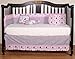 Boutique Baby Pink Gray Elephant 14 Pieces Nursery Crib Bedding Sets - Including Musical Mobile