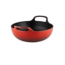 Le Creuset of America Enameled Cast Iron Balti Dish, 3-Quart, Cerise (Cherry Red)