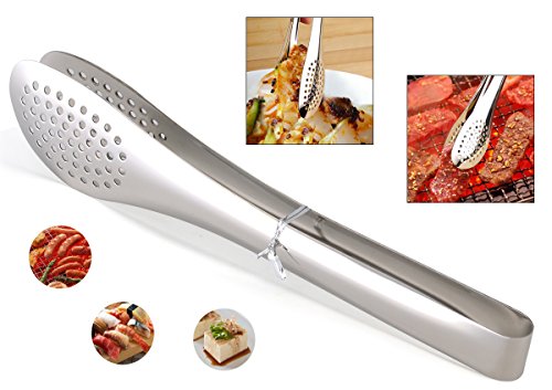 Stainless Steel Serving Tongs Salad Tongs BBQ Tongs Heavy Duty Cooking Tongs Food Tongs for Salad, Buffet Party Serving, Toast Bread, Ham, Frying, Barbecue, Pastry, Sandwich（3 Pack） - Thumbnail 7