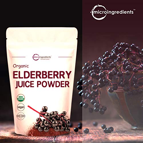 Organic European Black Elderberry Juice Powder, 4 Ounce, Cold Pressed, Flash Pasteurized for Safety, Supports Immune… - Image 3