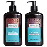 Arganicare Shampoo and Conditioner for Dry Hair Enriched with Organic Argan Oil and Shea Butter - Value Pack (13.5 Fluid Ounce Each)