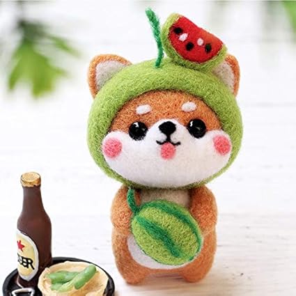 Amazon Co Jp 柴犬手作りペット玩具人形ウールフェルト針つついキッティング Diy かわいい動物ウールフェルトパッケージ不完成キット ベビー マタニティ