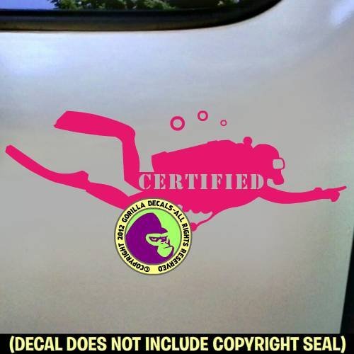 CERTIFIED Scuba Diver Diving Vinyl Decal Sticker A - Thumbnail 4