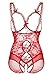Justgoo Women Sexy One Piece Lingerie Lace Open Cup Teddy Crotchless Chemise Jumpsuit Plus Size