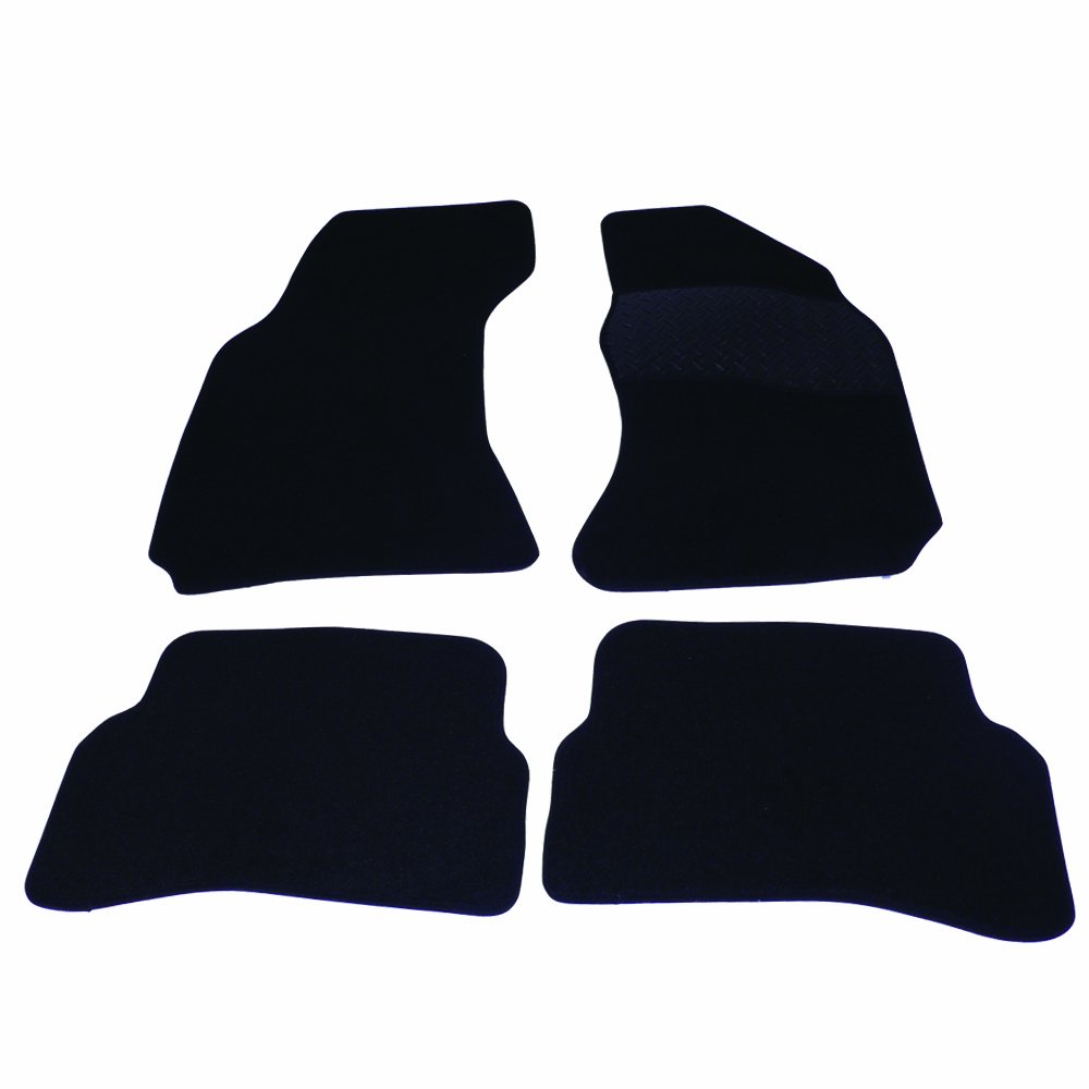 Sakura Mat Set Carpet with Rubber Heelpad for VW Passat 00-05 without Clips - Black