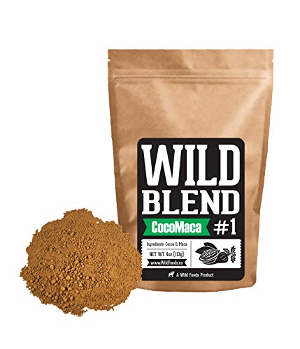 Wild Blend #1 Powder Drink Mix With Cocoa Powder and Raw Maca Powder for Smoothies, Shakes, Coffee, Baking - Health, Performance, Nootropic (#1 CocoMaca - 4 oz)