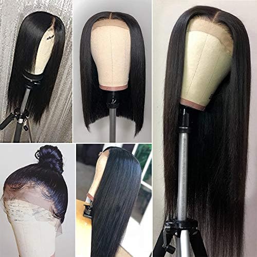 Brazilian Middle Part Lace Front Wig for Black Women 150 Density 13x5 Silky Straight Lace Wigs Pre Plucked with Baby Hair Virgin Lace Frontal Wigs Queen Plus Hair (24inch, straight wig)