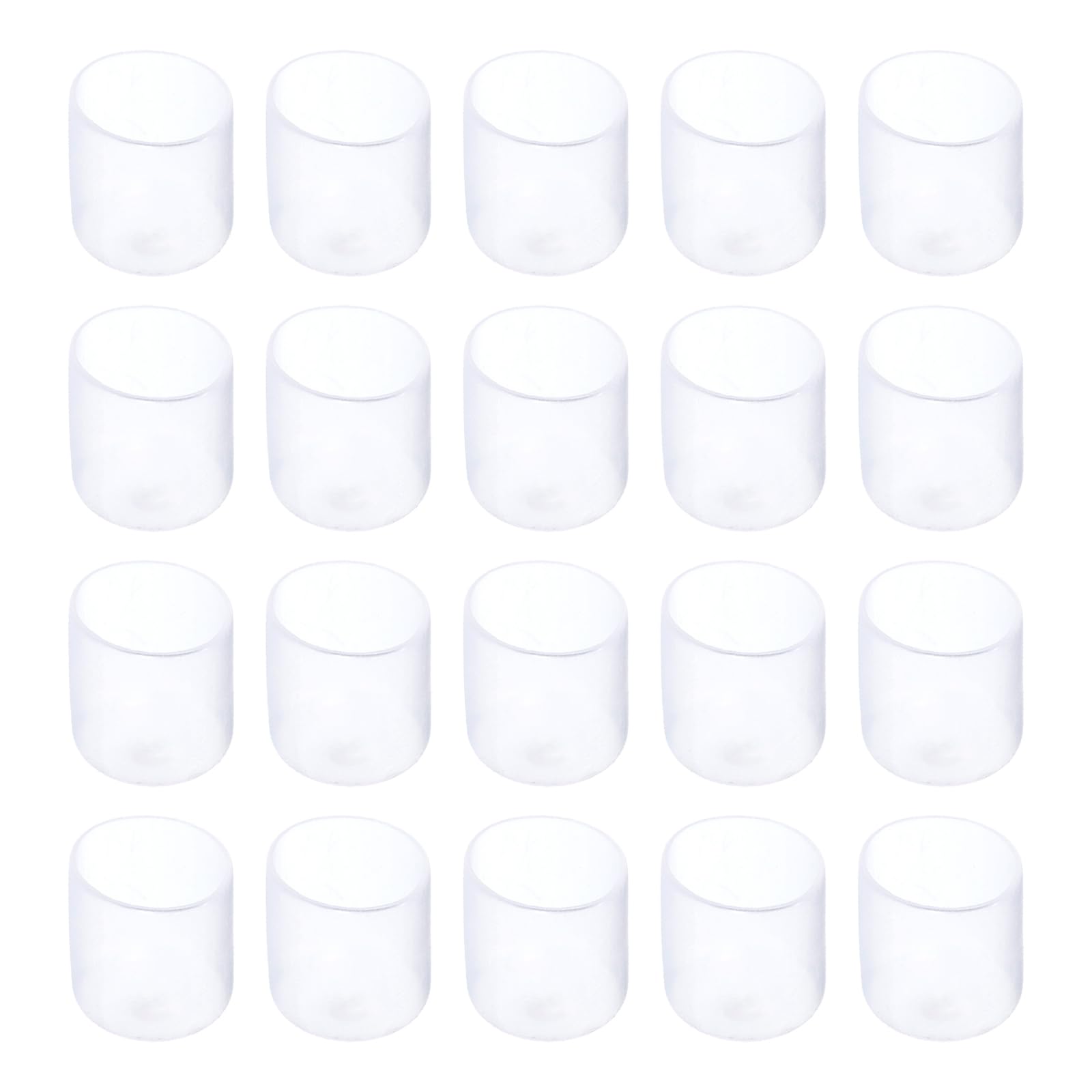 Rebower 20 Pack Screw Thread Protector Cover Rubber End Caps, [for Screw, Bolt, Rod End Cap] - 3/4 inch(19mm) inner dia/Clear