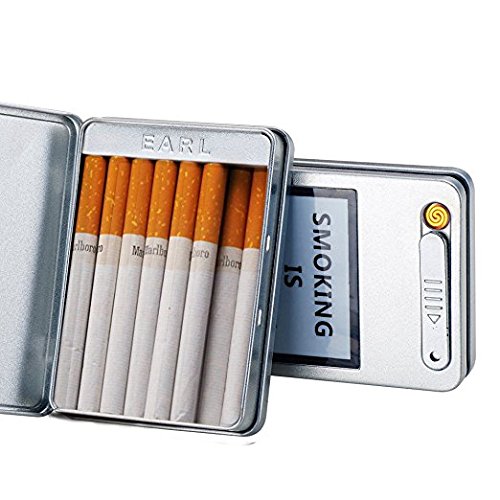 Usb Cigarette Lighter Case Cigarette Box Electronic Flameless Rechargeable Windproof Lighters Can Hold 16 Cigarette Smoke (Dragon usb lighter) - Thumbnail 3