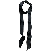 GUZOSJO Solid Color Long Neckerchief Pure Skinny Scarf Necktie Handbag Wrap Handle Satin Belt