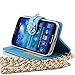 Galaxy S4 Case,OMIU(TM)Luxury Fashion Camellia Pendant Rhombus Handbag Metal Chain Style Superior Soft PU Leather Grid Purse Wallet Case Cover For Samsung Galaxy S4 i9500(Blue),Sent Screen Protector+Stylus+Cleaning Cloth