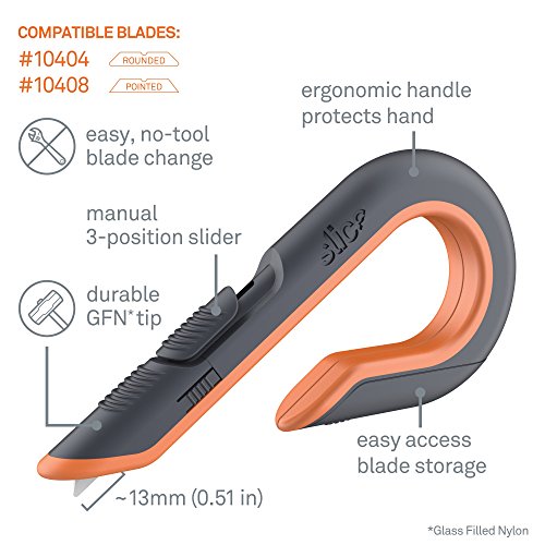 Slice 10400 Ceramic Box Cutter, Blade Adjusts to 3 Positions, Finger