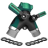 Water Hose Splitter, Lifebee Garden Hose Connector 2 Way with 10-Piece Washer