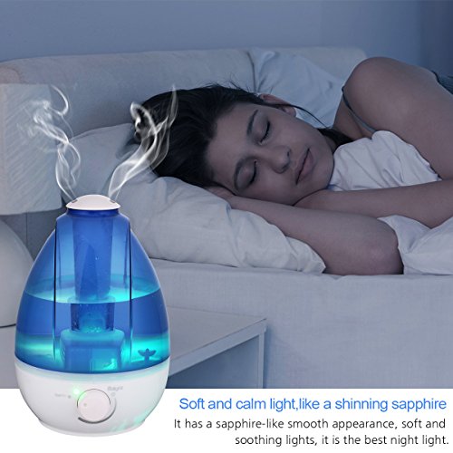 Balight Ultrasonic Cool Dual Mist Humidifier,Superior Humidifying Unit with Whisper,Quiet Operation,Night Light Function,3L of Moisturing Purifying Air for Office Bedroom Pregnant Woman Baby - Thumbnail 5