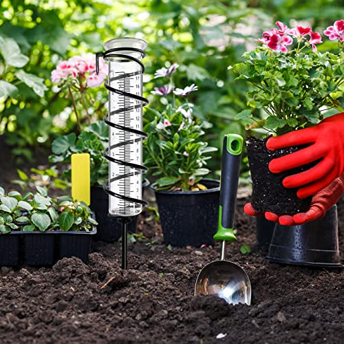 7" Capacity Rain Gauge,Glass Rain Gauge Outdoor Big Capacity Metal Frame Calibration Clear Easy