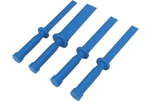 TIKATARER Nylon Plastic Chisel Scraper Set, 4 Piece Non Marring Pry Tool Kit, Comfortable Grip Scraper for Adhesive Remover, 