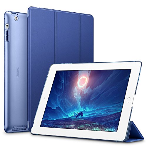 ESR Yippee Smart Case for iPad 2 3 4, Smart Case Cover [Synthetic Leather] Translucent Frosted Back Magnetic Cover with Auto Sleep/Wake Function [Light Weight] (Navy Blue)