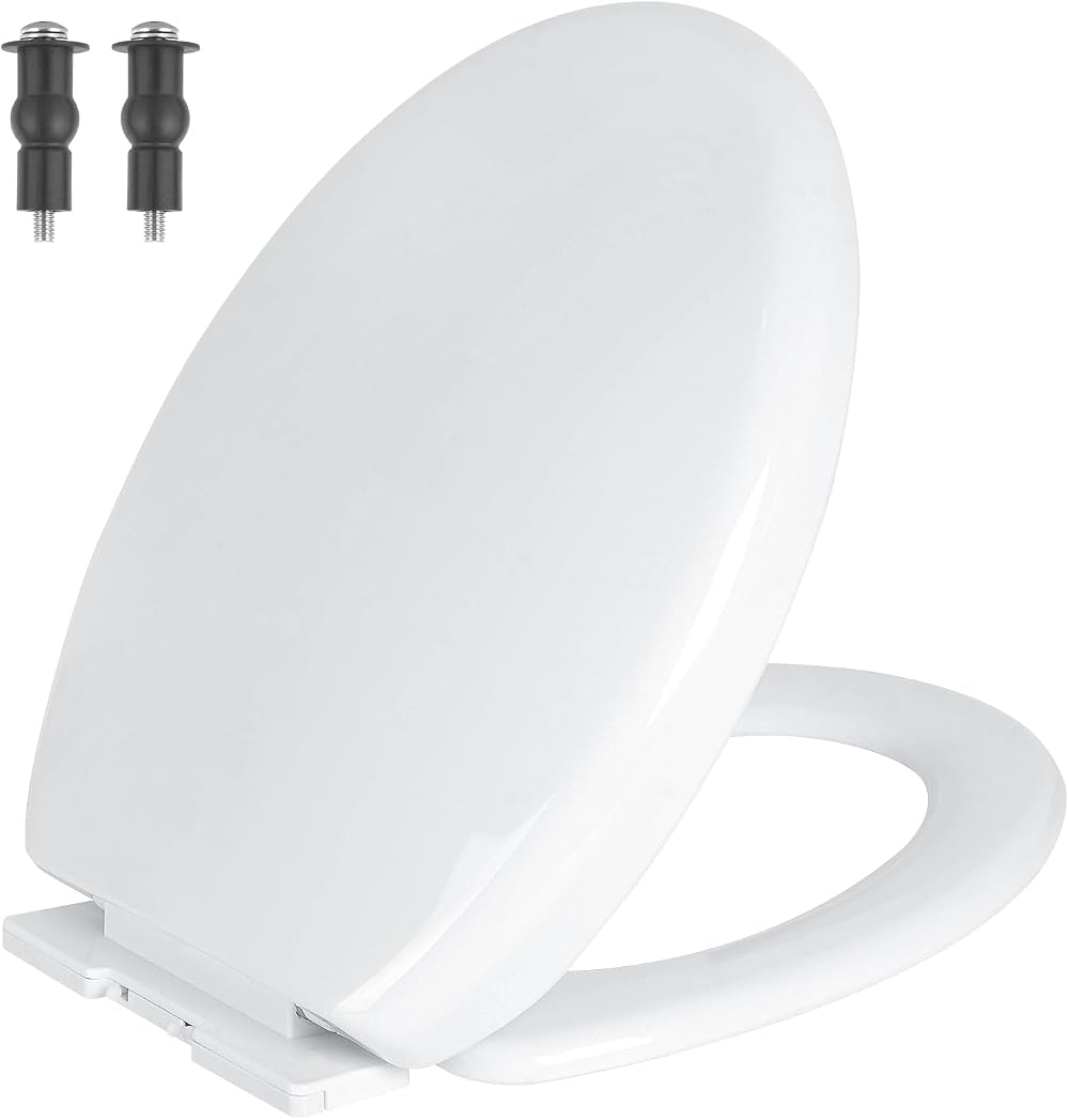MASS DYNAMIC White Soft Close Toilet Seat Quick Release Top Fix Oval