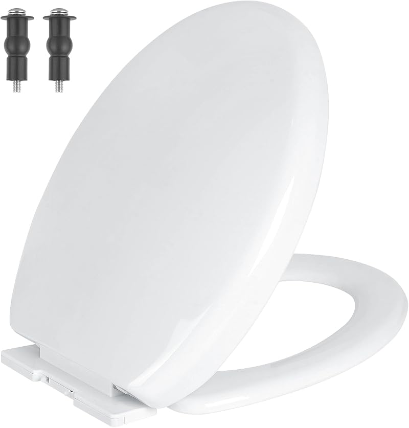 MASS DYNAMIC White Soft Close Toilet Seat Quick Release Top Fix Oval