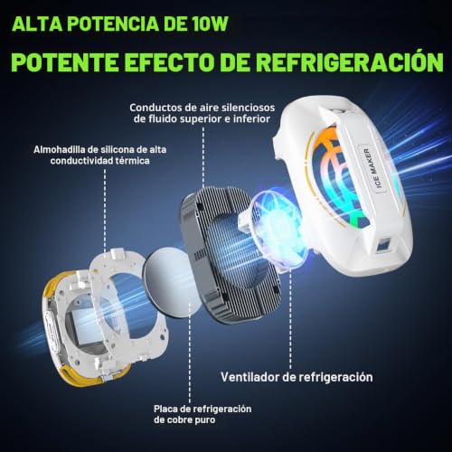 KOOVIVA Magnetic Radiator for Cell Phone, Portable Fan with RGB Lighting, Cellular Fireplace for iPhone Magnetic Series/Android/Tablet/iPad