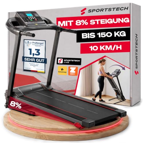 Sportstech F10 Laufband für Zuhause klappbar + Selbstschmiersystem