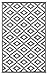 Green Decore Reversible Nirvana Outdoor Rug, Waterproof, Fade Resistant, Modern Large Floor Mats for Patios,Decks, Garden and Outdoors, Backyard, Beach, Camping, Picnic - (Grey/White, 4 X 6 ft)