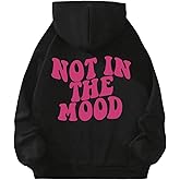 GORGLITTER Women's Oversized Graphic Hoodies Long Sleeve Drop Shoulder Preppy Pullover Hooded Sweatshirt Fall Trendy 2025