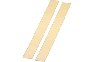 uxcell 2 Pcs Brass Flat Bar Stock, 0.08"x1.57"x12.01"Metal Solid Brass Square Bars for Knife Making DIY Handicrafts Architect