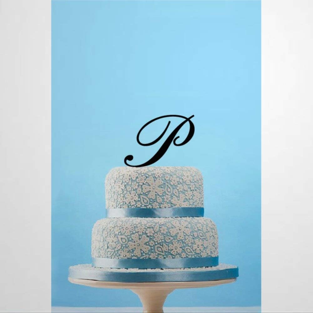 Personalized Letter P Cake Topper Rustic Wedding Cake Topper Monogram
