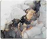 White Black Gold Marble Mouse Pad, Professional