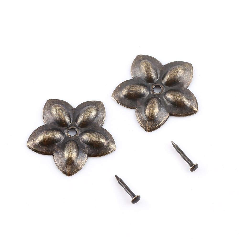 100pcs Vintage Upholstery Nails, Sofa Shoe Door Decorative Stud Antique Upholstery Tacks Bronze Metal Tags Tacks Furniture Nails Pins Assortment Kit (23mm)