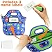 Kids Robots Neoprene Lunch Bag with ID Card Pocket | Identi-Tote by GOPRENE | Insulated, Reusable, Foldable, Washable, Color: ROBOT BLUE, + 3 Blank Name Cards