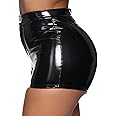 Women's Gothic Shorts Punk Dance Sexy Black Irregular Short Pants High Waist Slim Bodycon Bandage Shorts