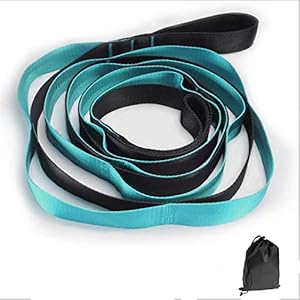 OPIN Premium Yoga Stretching Strap Lengthen 12 Sections Of Nylon Yoga Band Posture Stretching Tension Band Word Horse Stretch Belt Splits Lacing Belt Blue