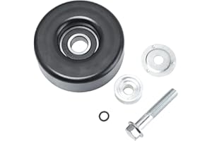 DUNSIHUI Idler Pulley 36299 for Express Silverado 1500 2500 3500 Idler Pulley for Avana Sierra Idler Pulleys with Bolt 17 mm 0.67" Insert Dust Shield Retainer Spacer Steel Rubber Black 36299