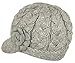 J-Fashion Women's Cable Knitted Double Layer Visor Beanie Hat with Hair Tie (Rossette Floral,Grey)