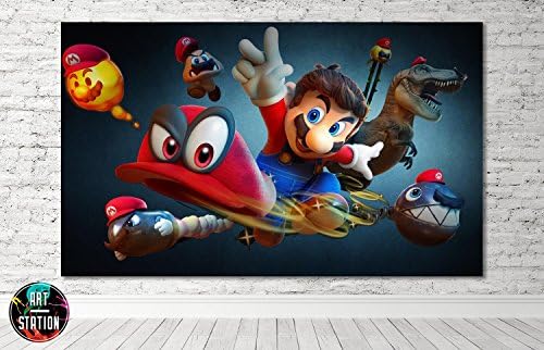 Super Mario Gaming Box Framed Canvas Print - Wall Art - Ready To Hang