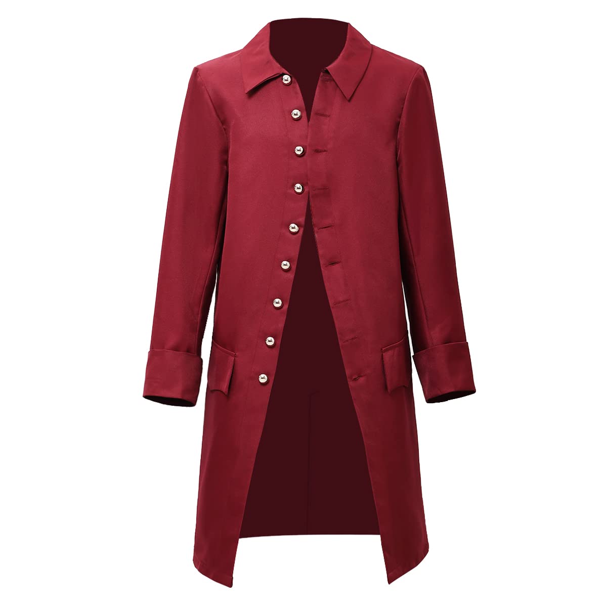 BLESSUME Victorian Renaissance Coat Men's Steampunk Jacket (Red 1, S) — image 1
